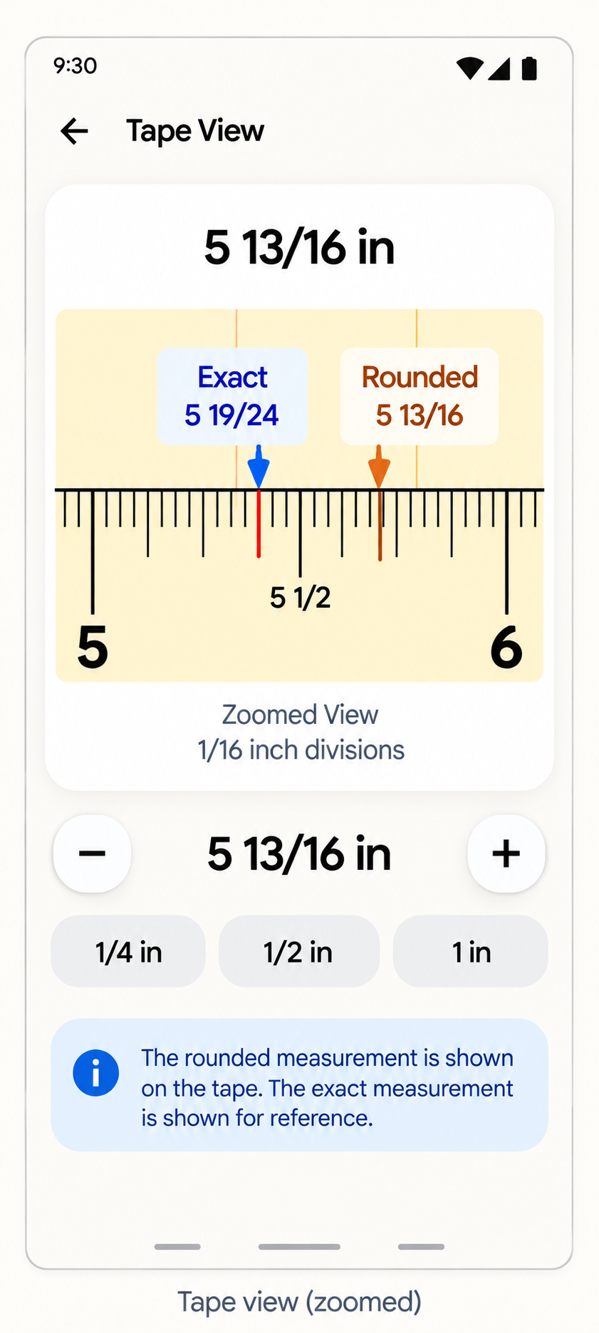 Expanded tape design with exact and rounded position labels